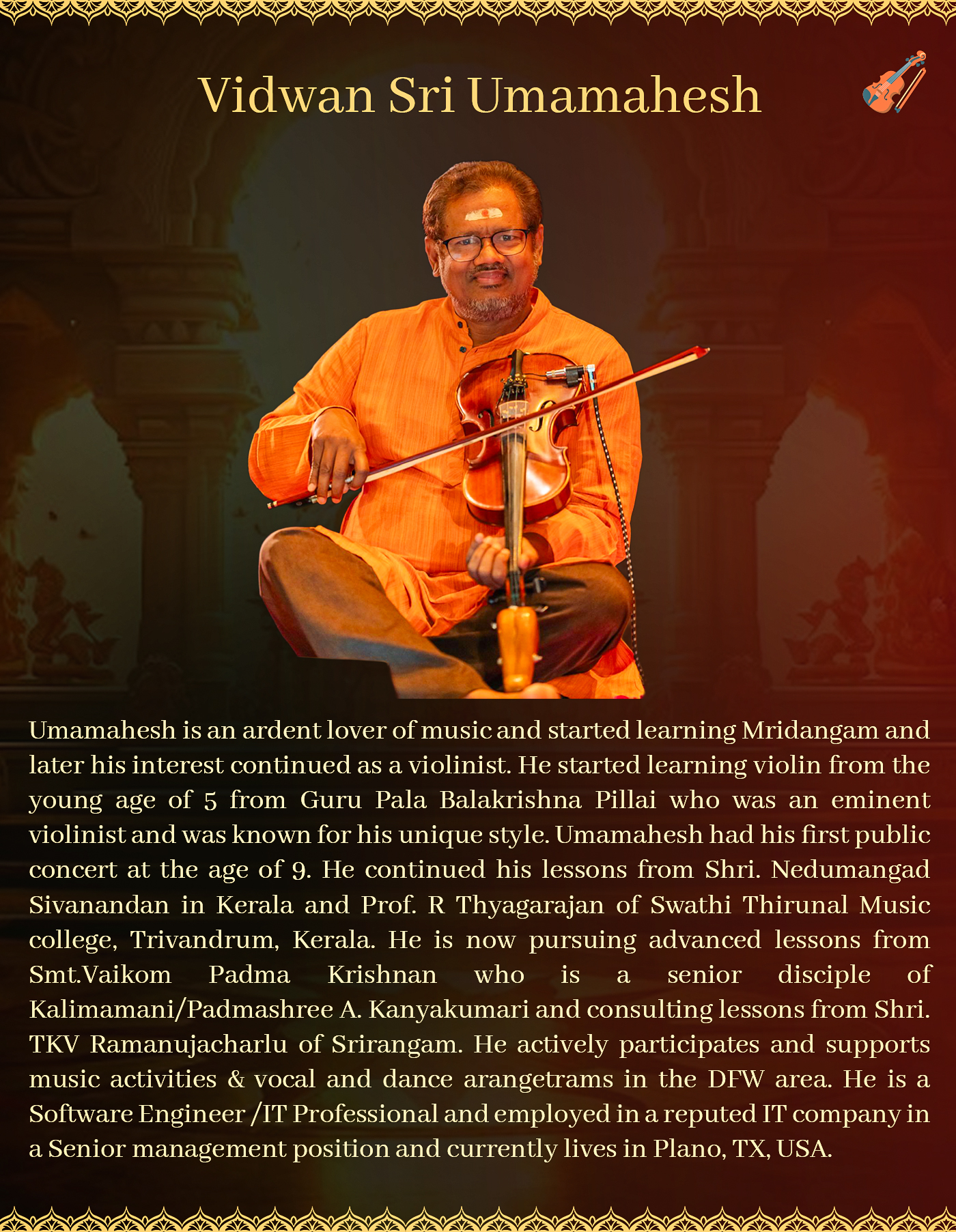 Nishita Nadig Bharatnatyam Arangetram Orchestra Image 5